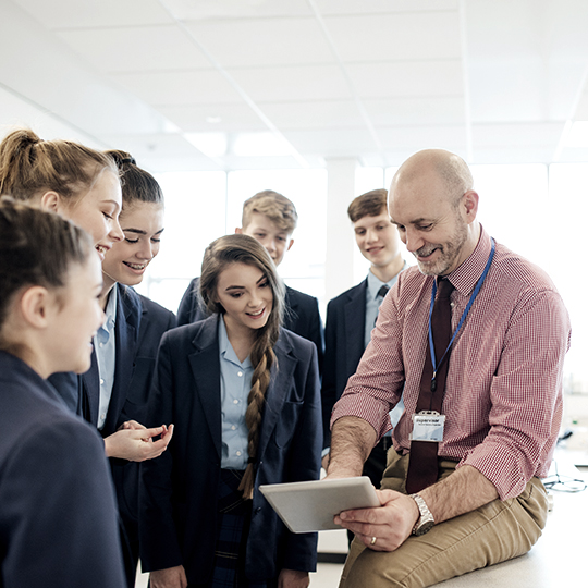 trainer teaching colleagues