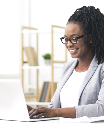 woman working on laptop