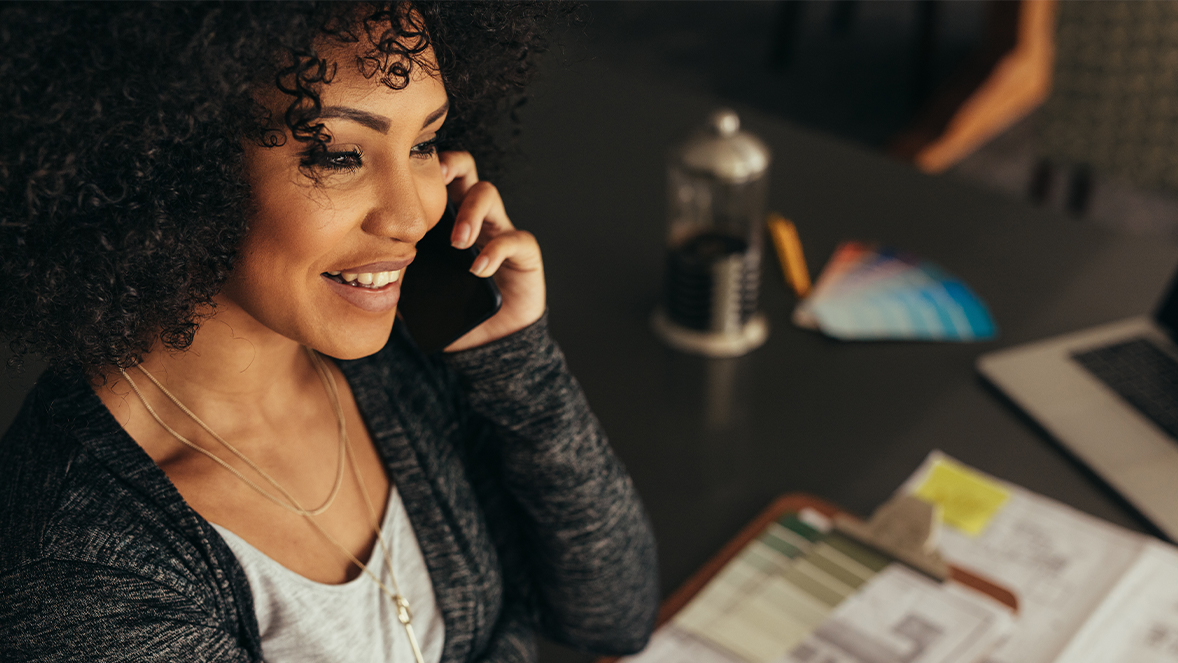 woman talking on phone