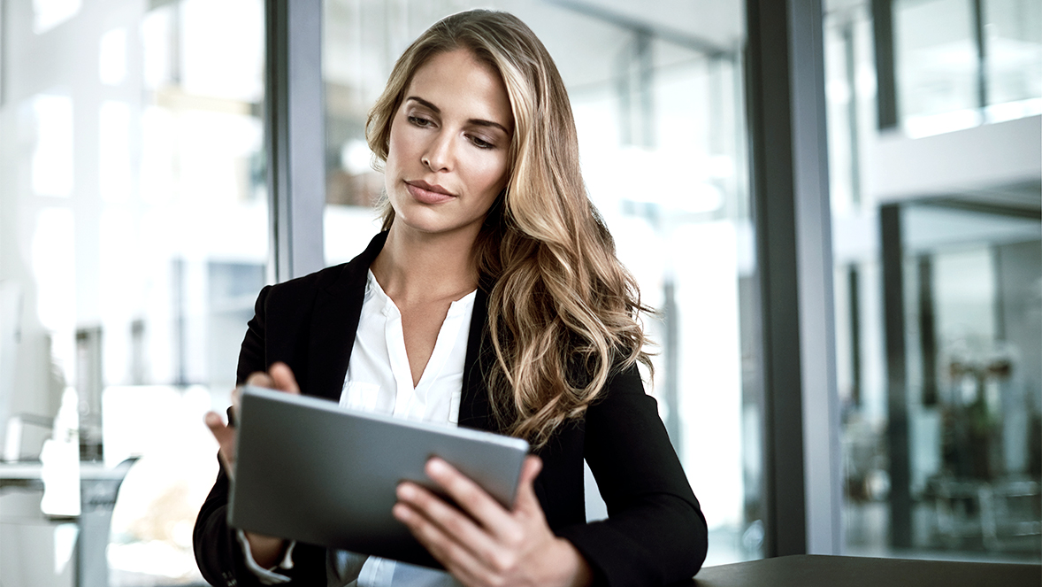 woman with a tablet