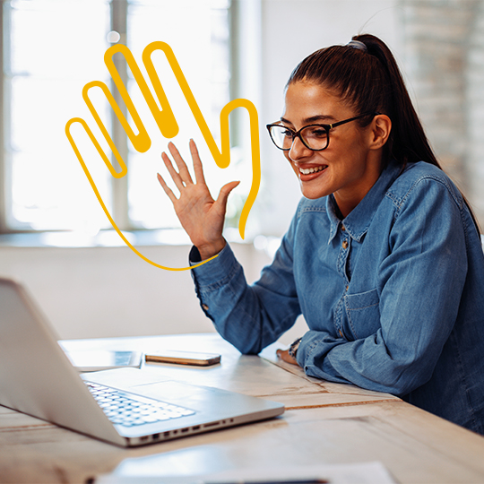 Woman on MS Teams call