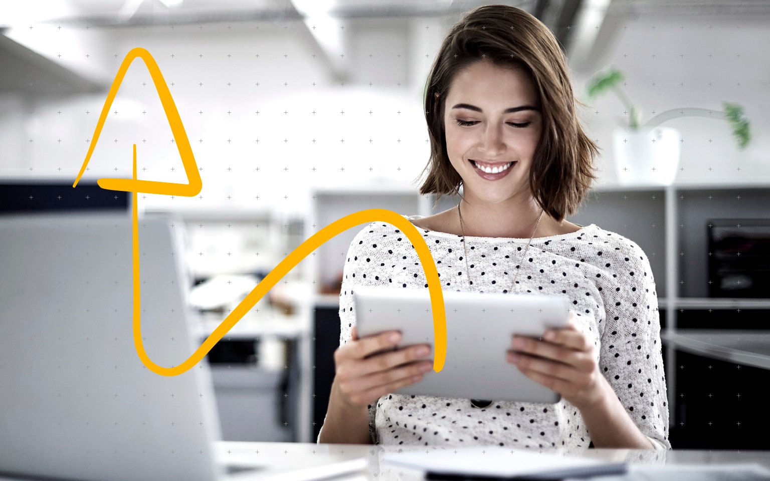 woman working on a tablet