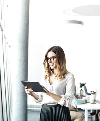 businesswoman using a tablet