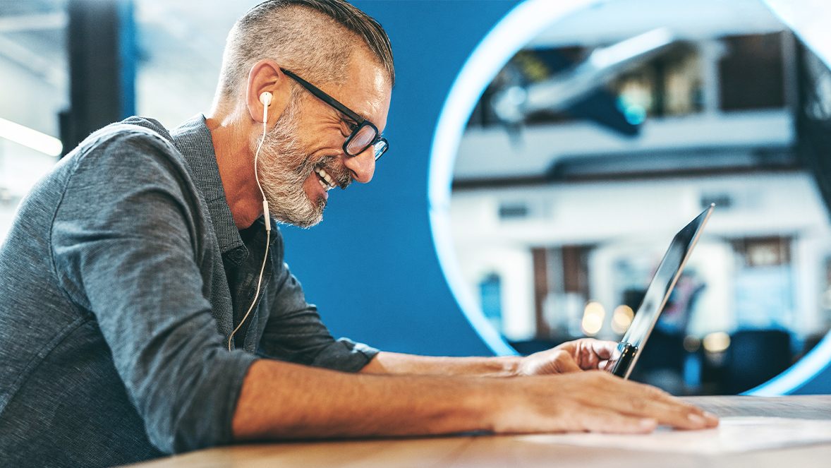 Man working remotely Man working remotely