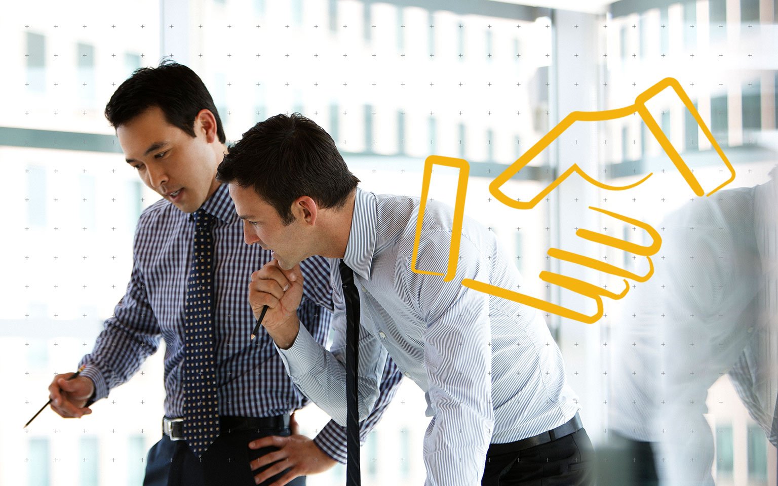 A partnership with rewards that grow close up of people working on a laptop and tablet